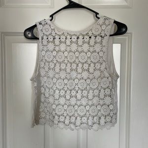 Mesh front floral crop top